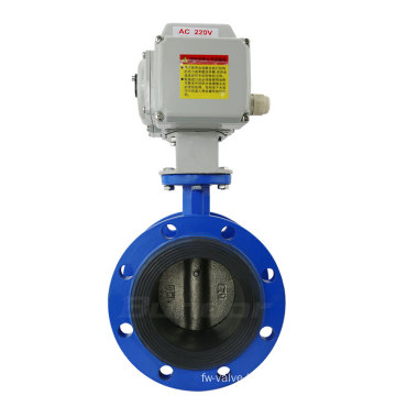 Bundor butterfly valve electric ac 12v  electric double flange butterfly valve